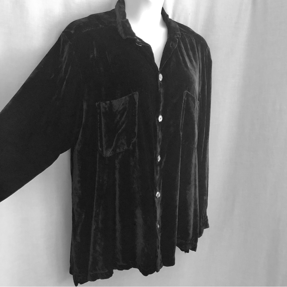 CP Shades Black Velvet Shirt Large - 2X- 3X